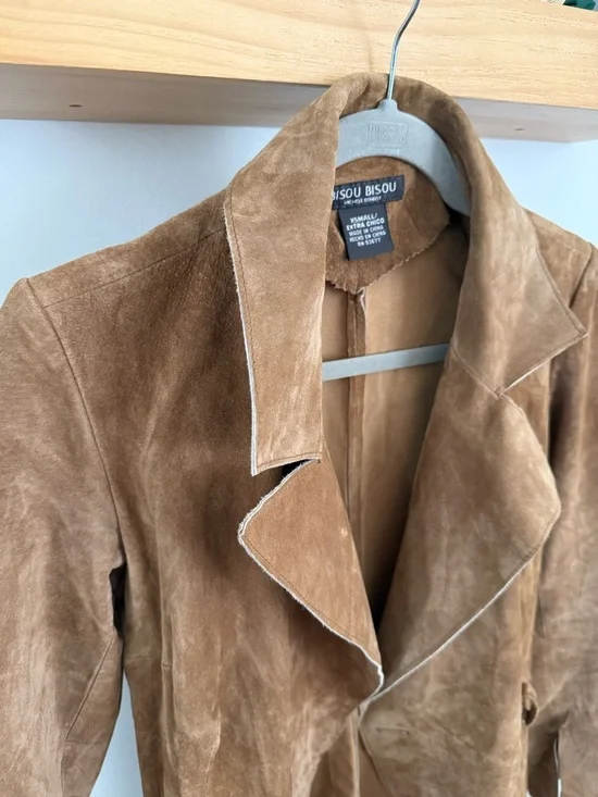 Birou bisou Suede Trench Coat / Dress ( missing cord/ sold without belt) size XS - Picture 4 of 6